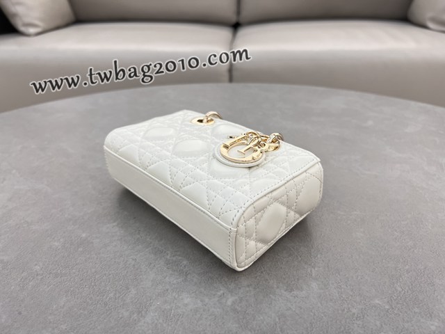 Dior专柜新款迪奥高仿原单白色羊皮Lady D-Joy手袋手提肩背斜挎女包 djfk1833